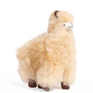 NEW ALPACAS OF MONTANA Fluffy Cream Llama 100% Alpaca Fleece Plush 12" Handmade